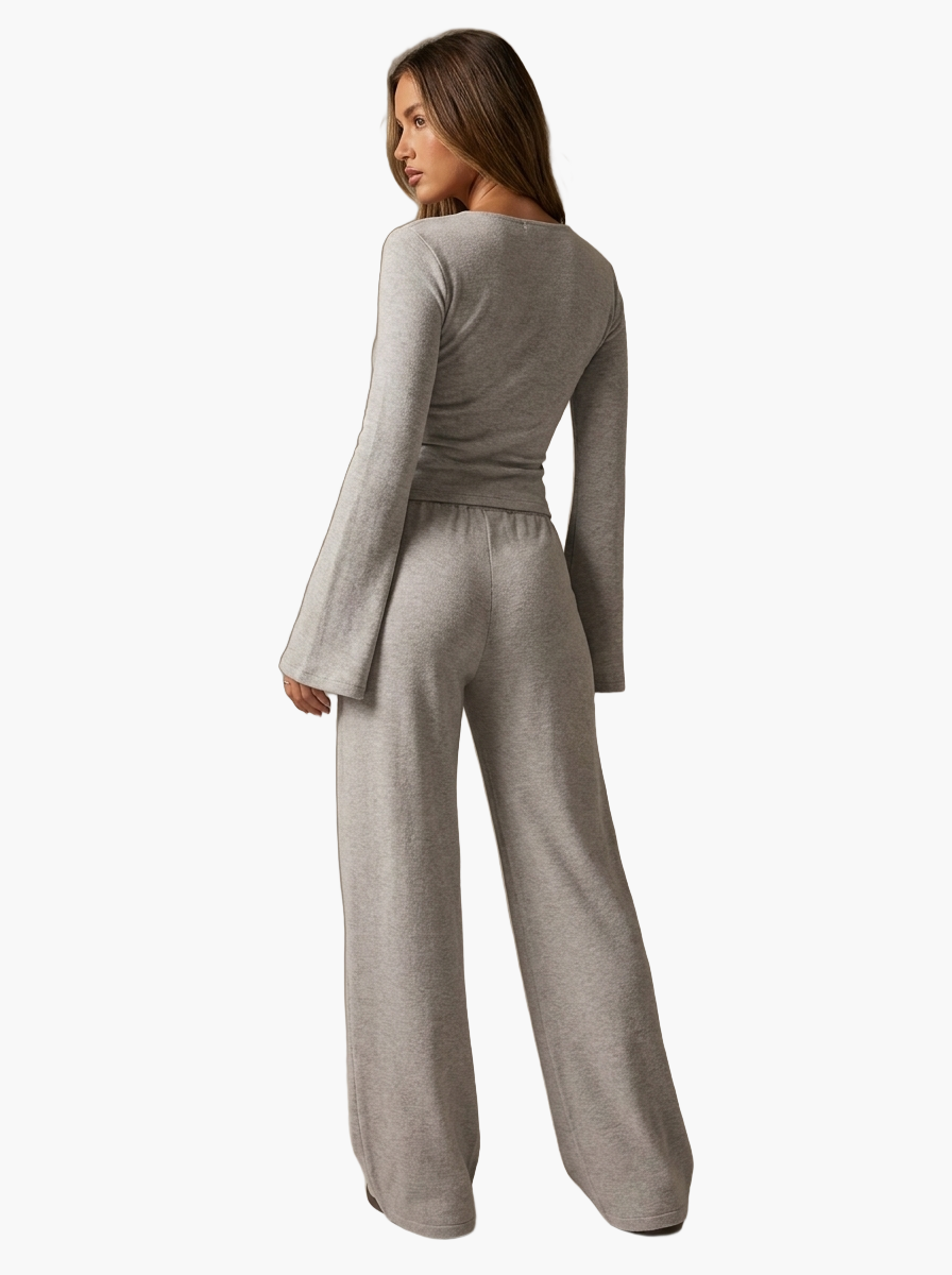 Fleece-Lined Drawstring Lounge Set — F8F8F8 8