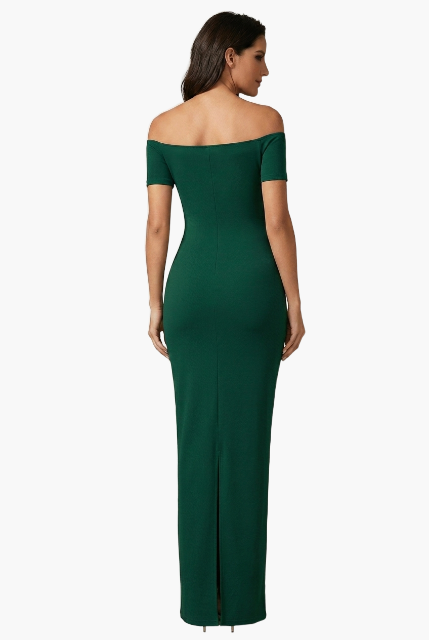 Off-Shoulder Sculpt Midi Dress — F8F8F8 16