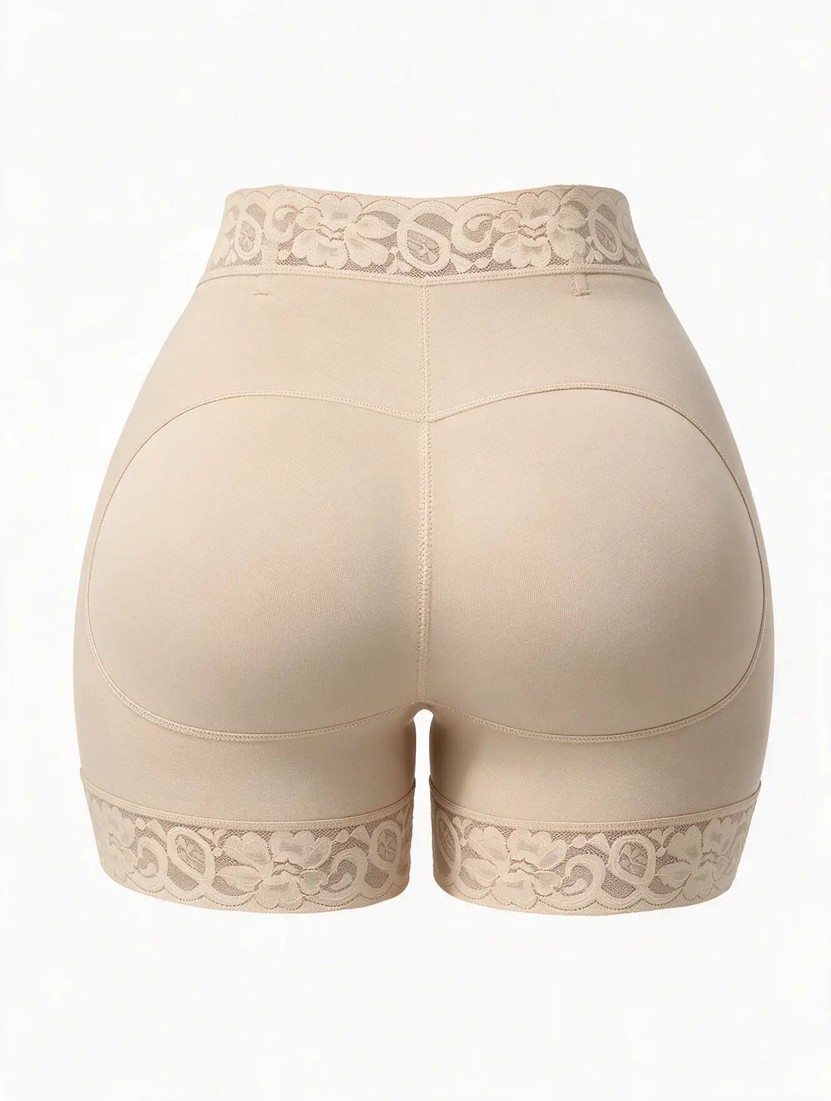 High-Waist Shaping Shorts with Lace Trim