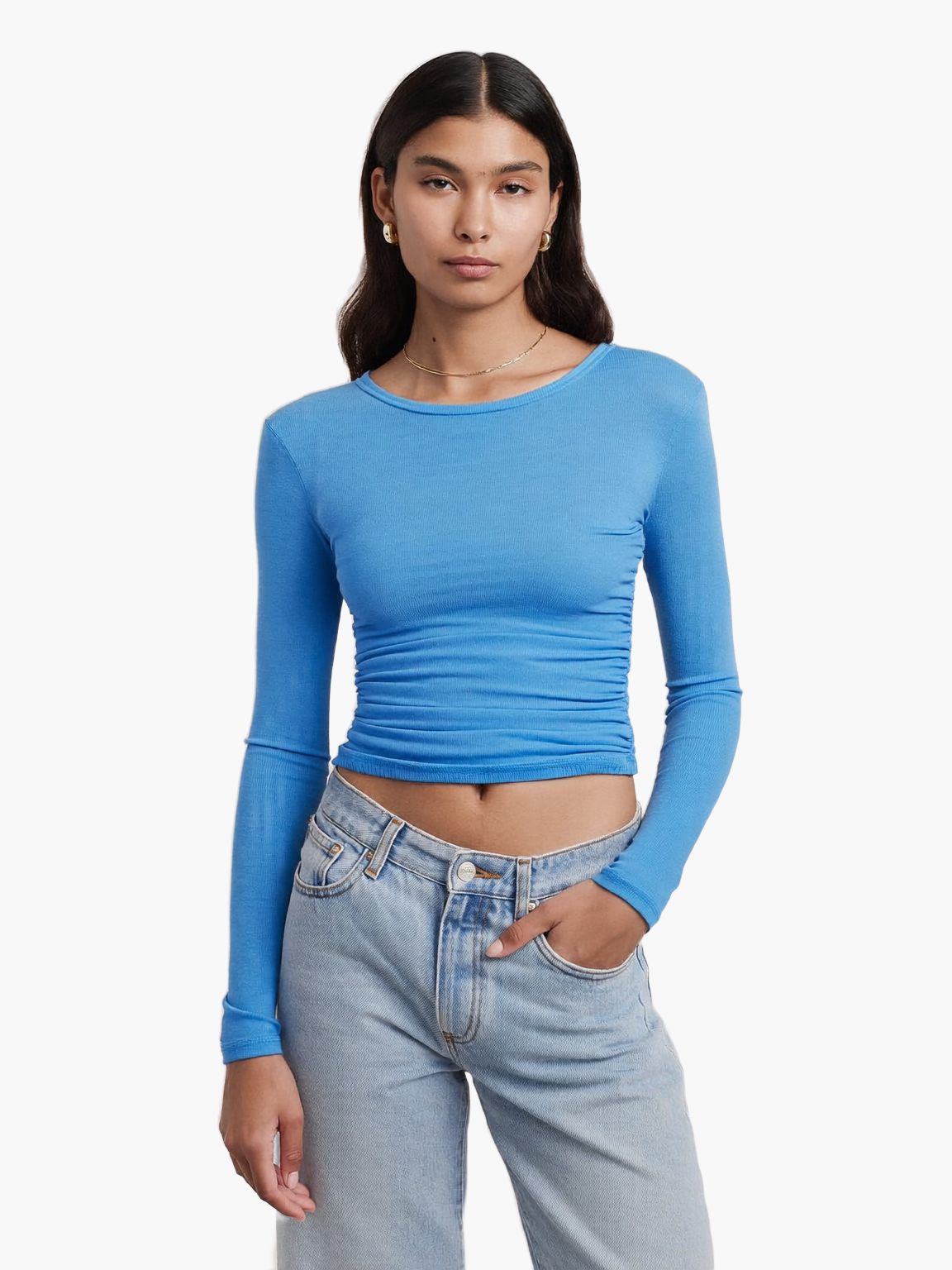 Slim Fit Long Sleeve Top — F8F8F8 9