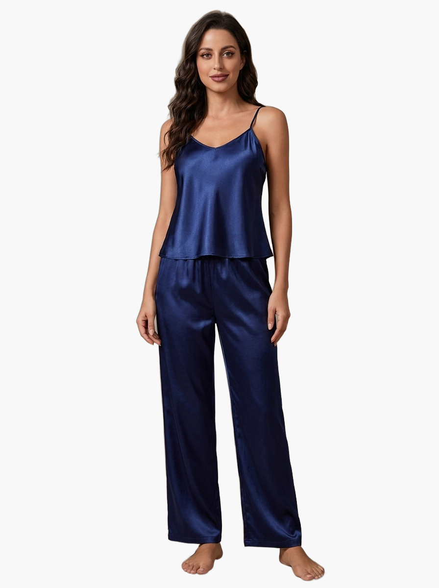 Satin Cami Pajama Set — F8F8F8 7