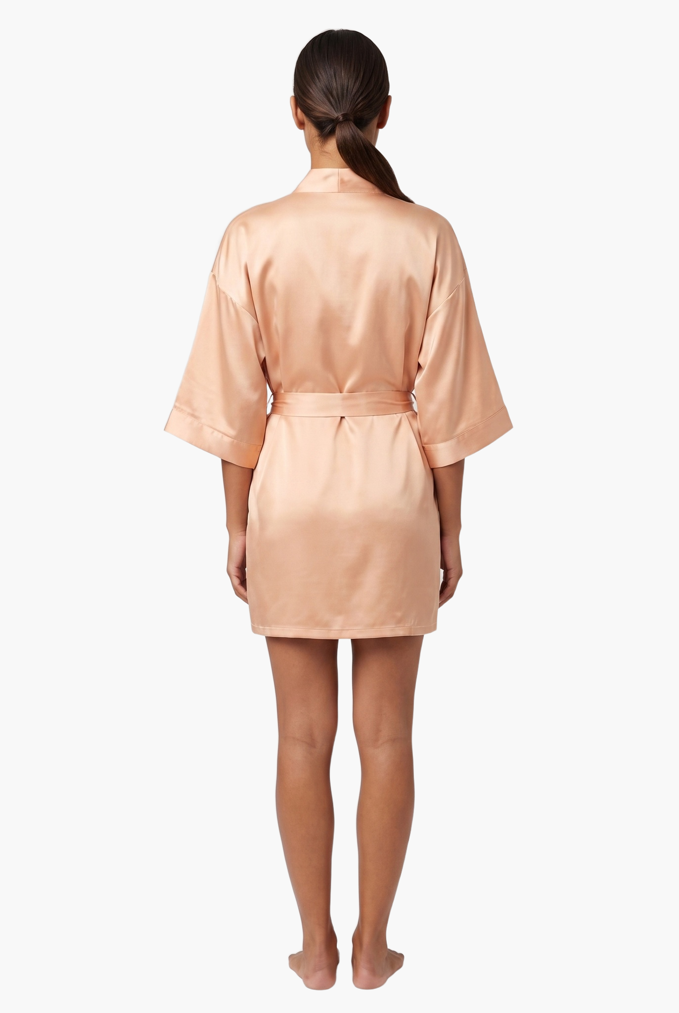 Satin Tie-Waist Robe — F8F8F8 6