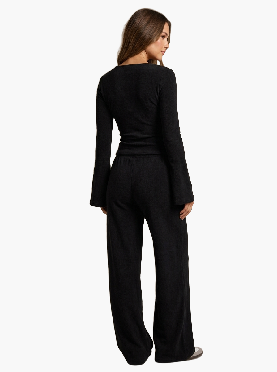 Fleece-Lined Drawstring Lounge Set — F8F8F8 6