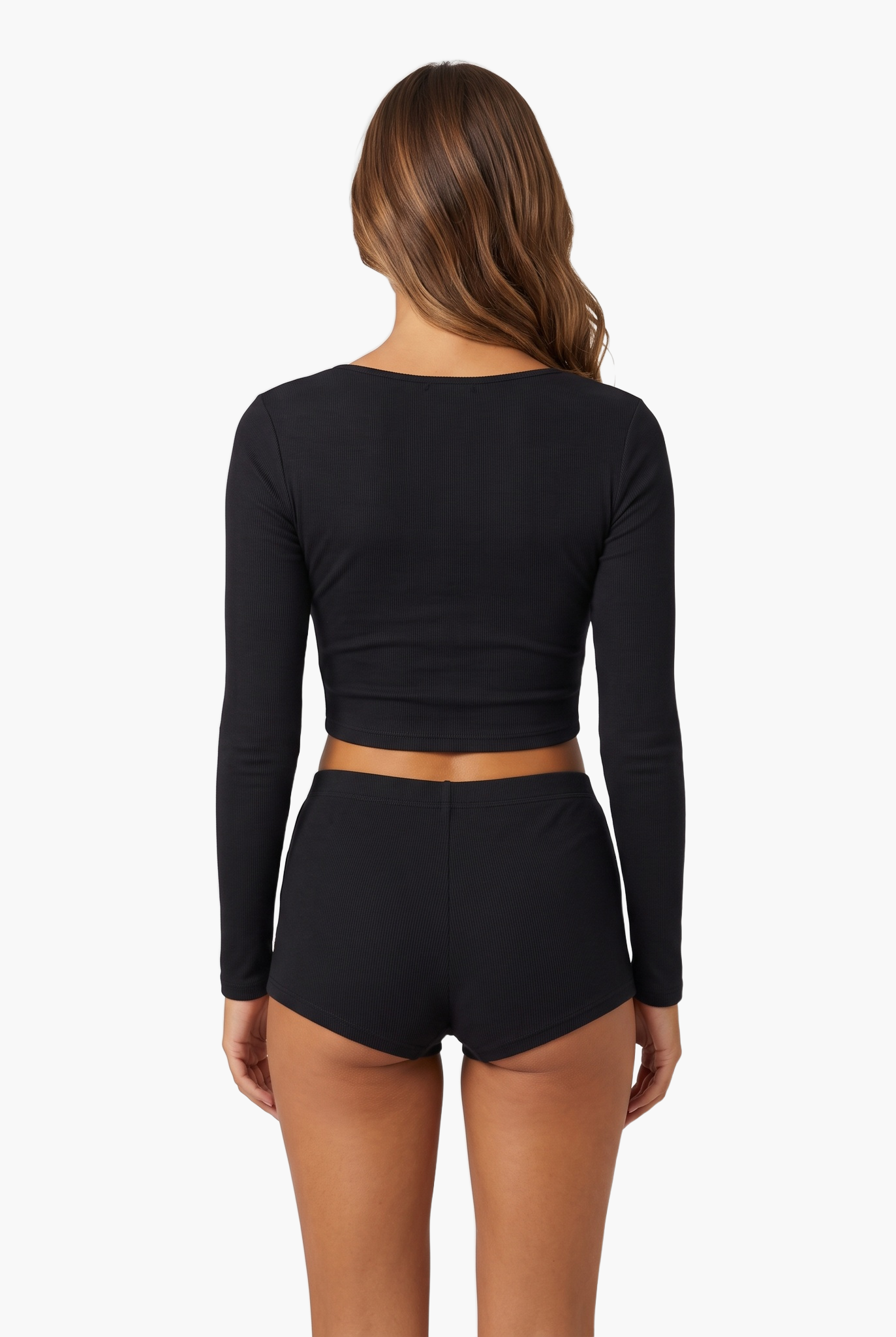 Long Sleeve Lounge Set with Built-In Bra — F8F8F8 6