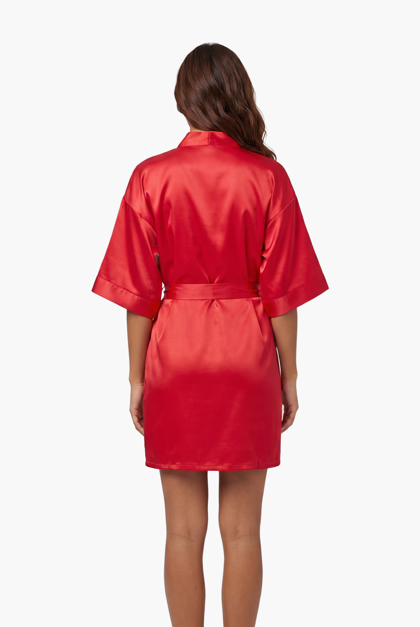 Satin Tie-Waist Robe — F8F8F8 16