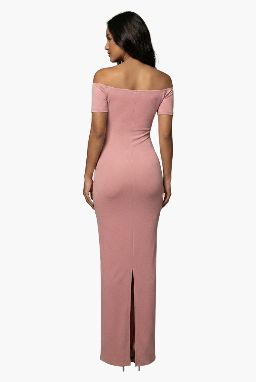 Off-Shoulder Sculpt Midi Dress — F8F8F8 12