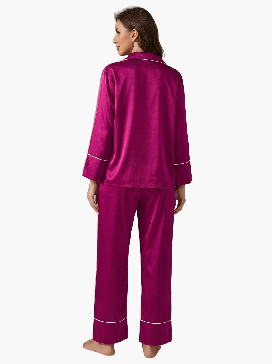 Satin Long Sleeve Pajama Set — F8F8F8 10