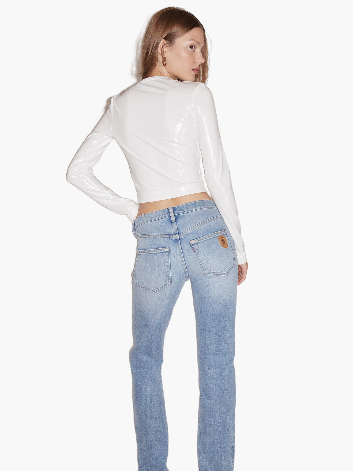 Slim Fit Long Sleeve Top — F8F8F8 8
