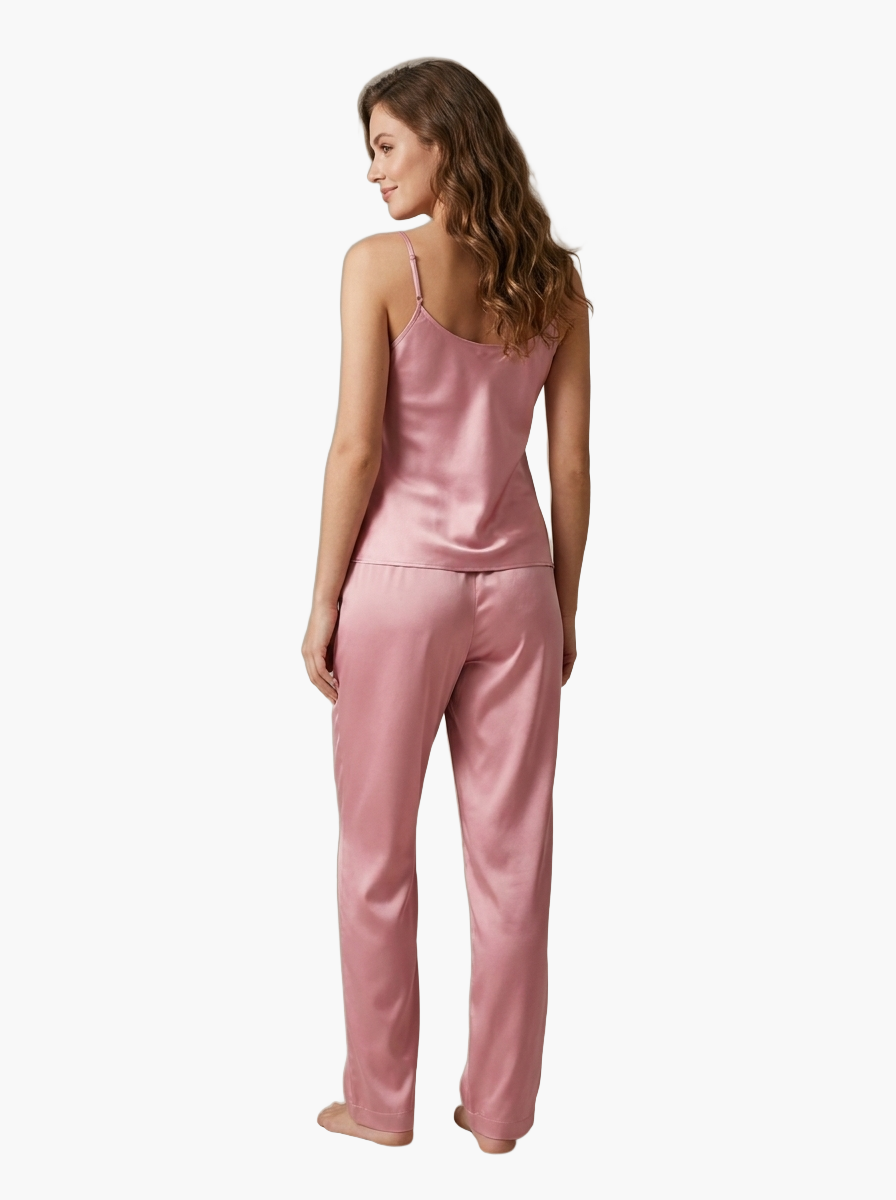 Satin Cami Pajama Set — F8F8F8 6