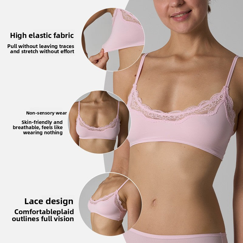 Lace Scoop Bralette Comfortable Seamless Underwear