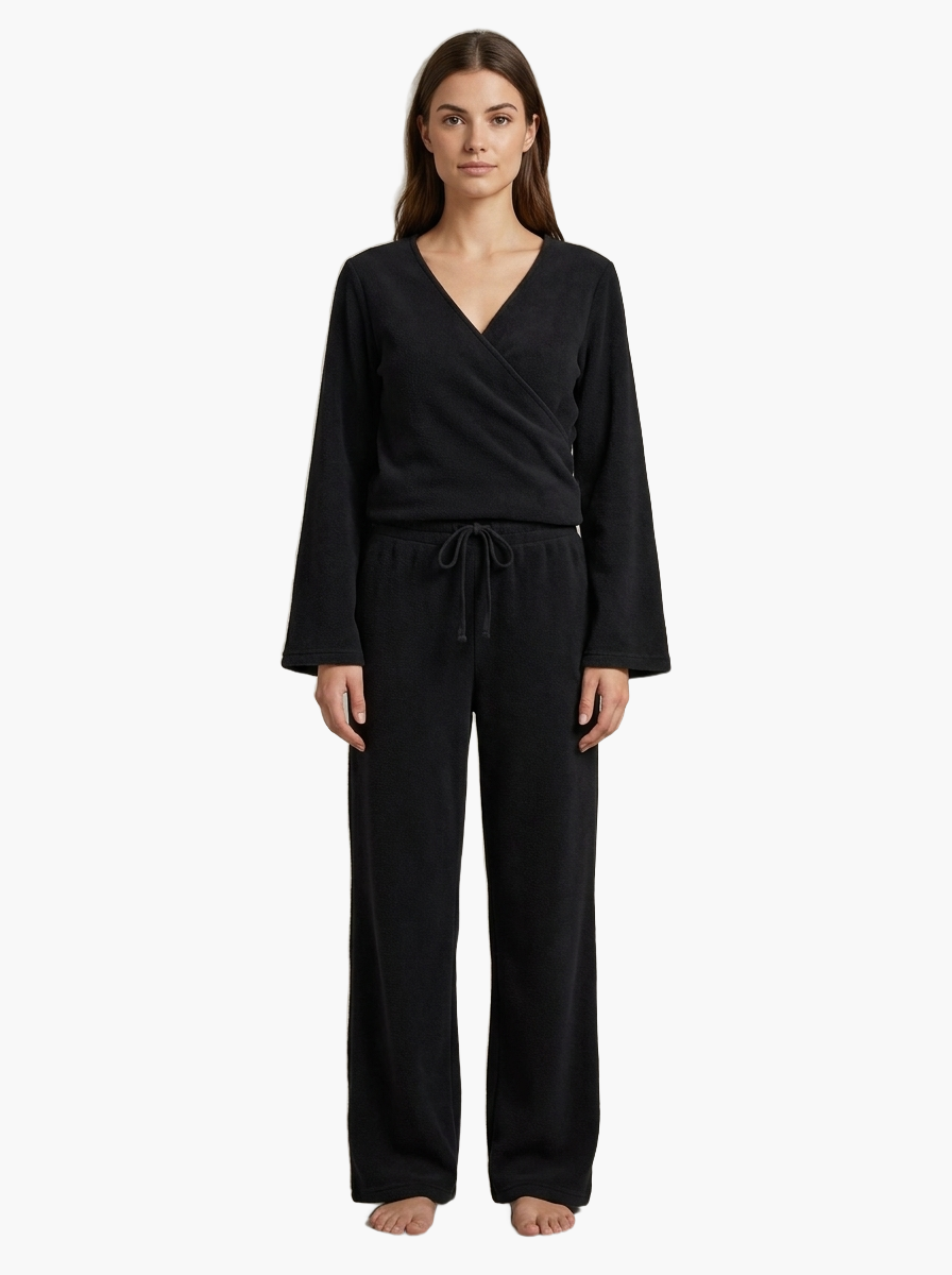 Fleece-Lined Drawstring Lounge Set — F8F8F8 5
