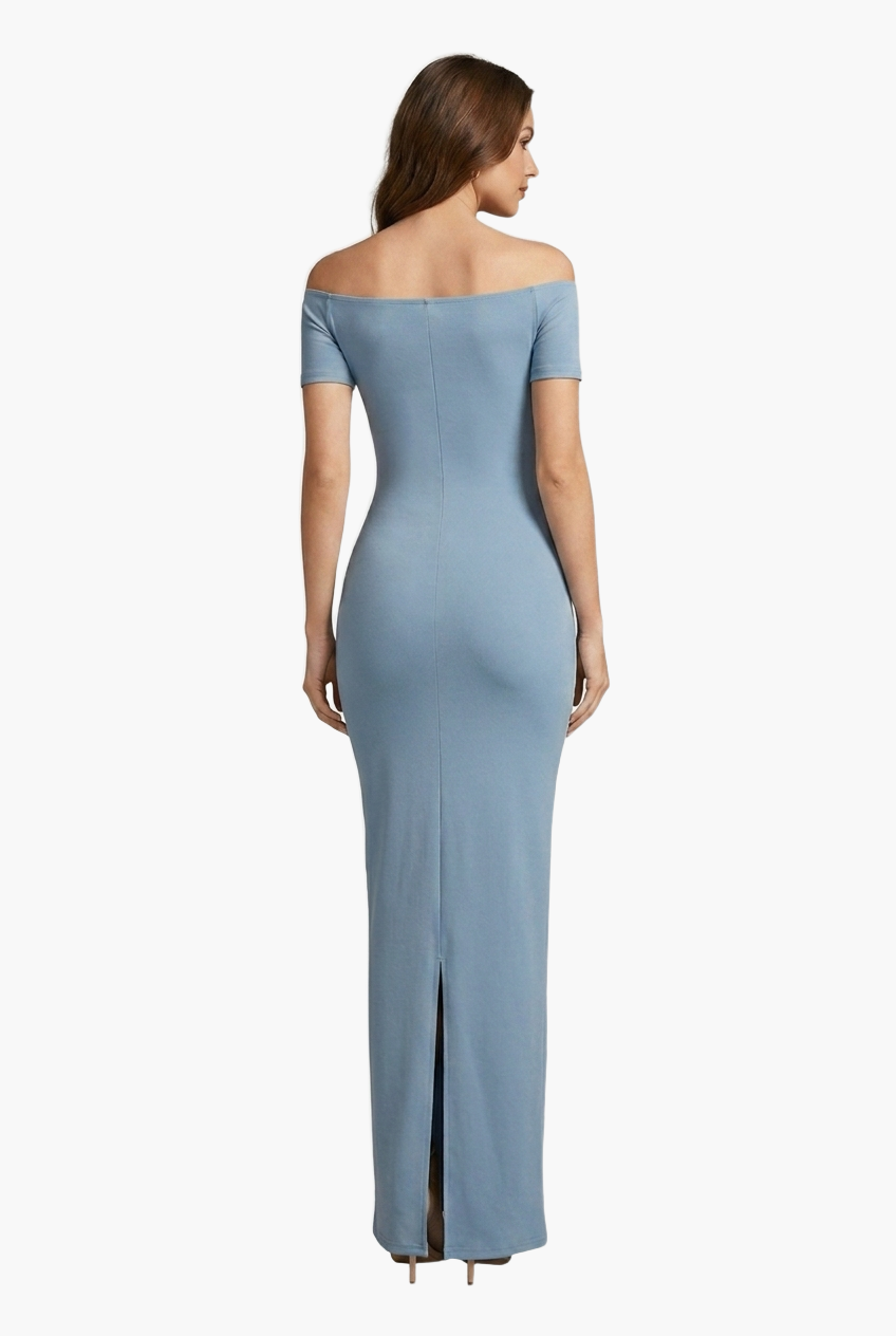 Off-Shoulder Sculpt Midi Dress — F8F8F8 10
