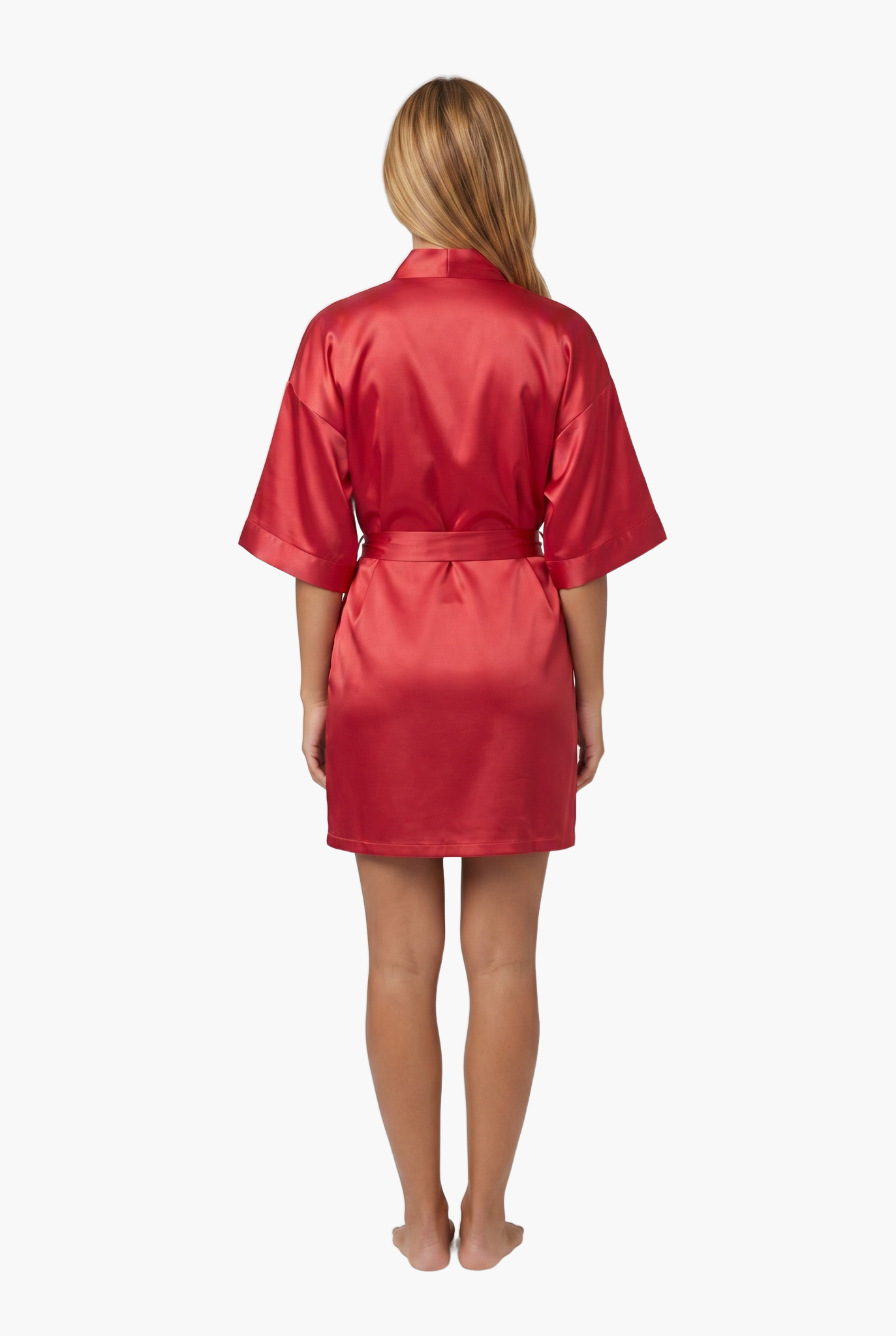 Satin Tie-Waist Robe — F8F8F8 18