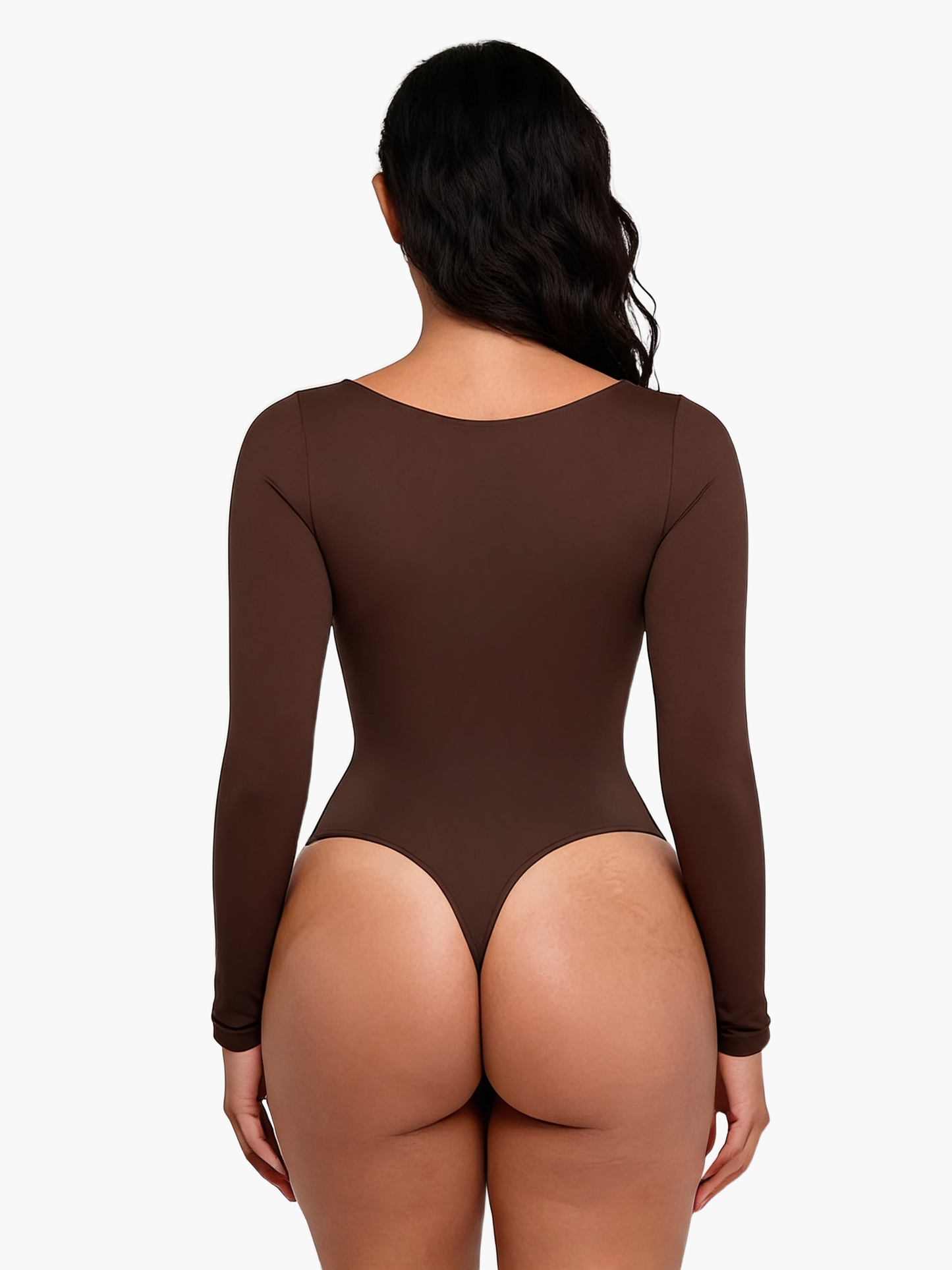 Seamless Shaping Long Sleeve Bodysuit — F8F8F8 8