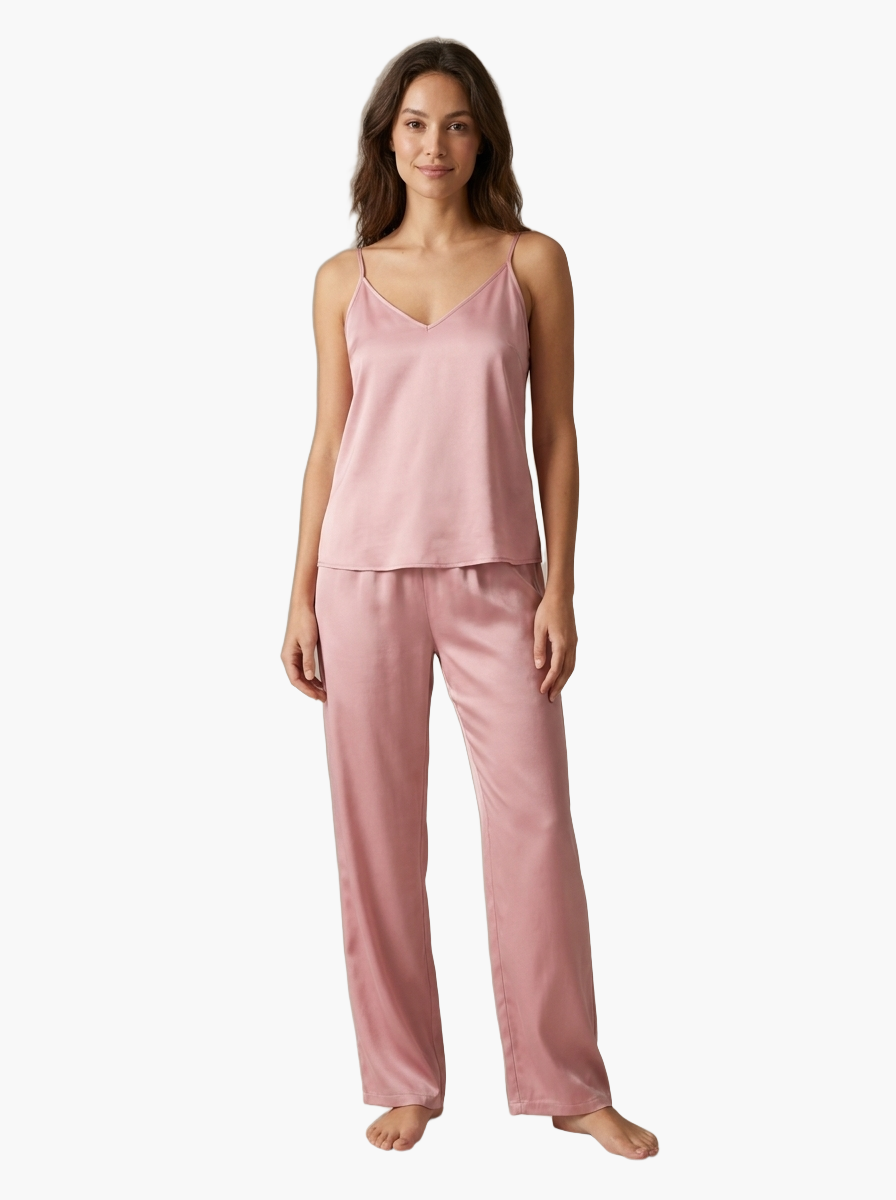 Satin Cami Pajama Set — F8F8F8 5