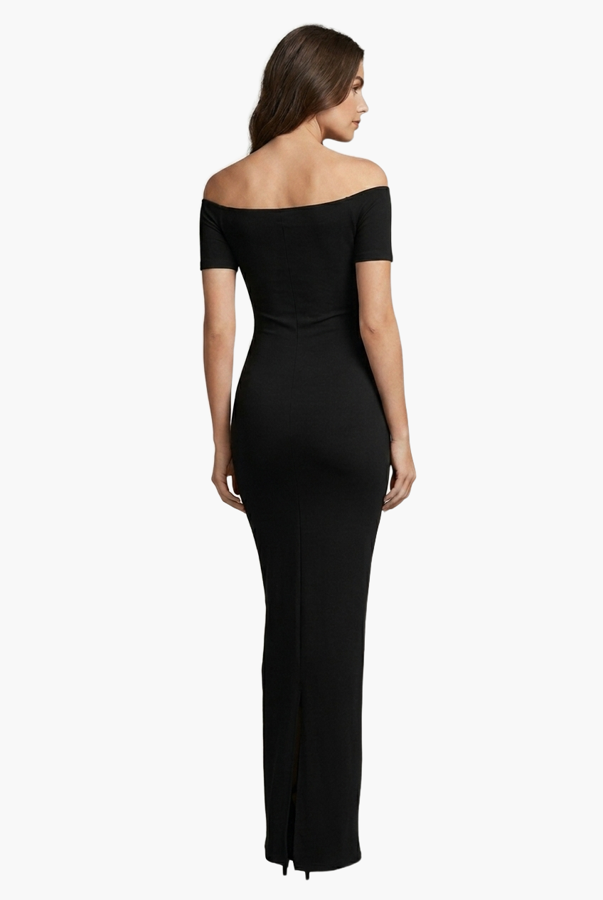 Off-Shoulder Sculpt Midi Dress — F8F8F8 2