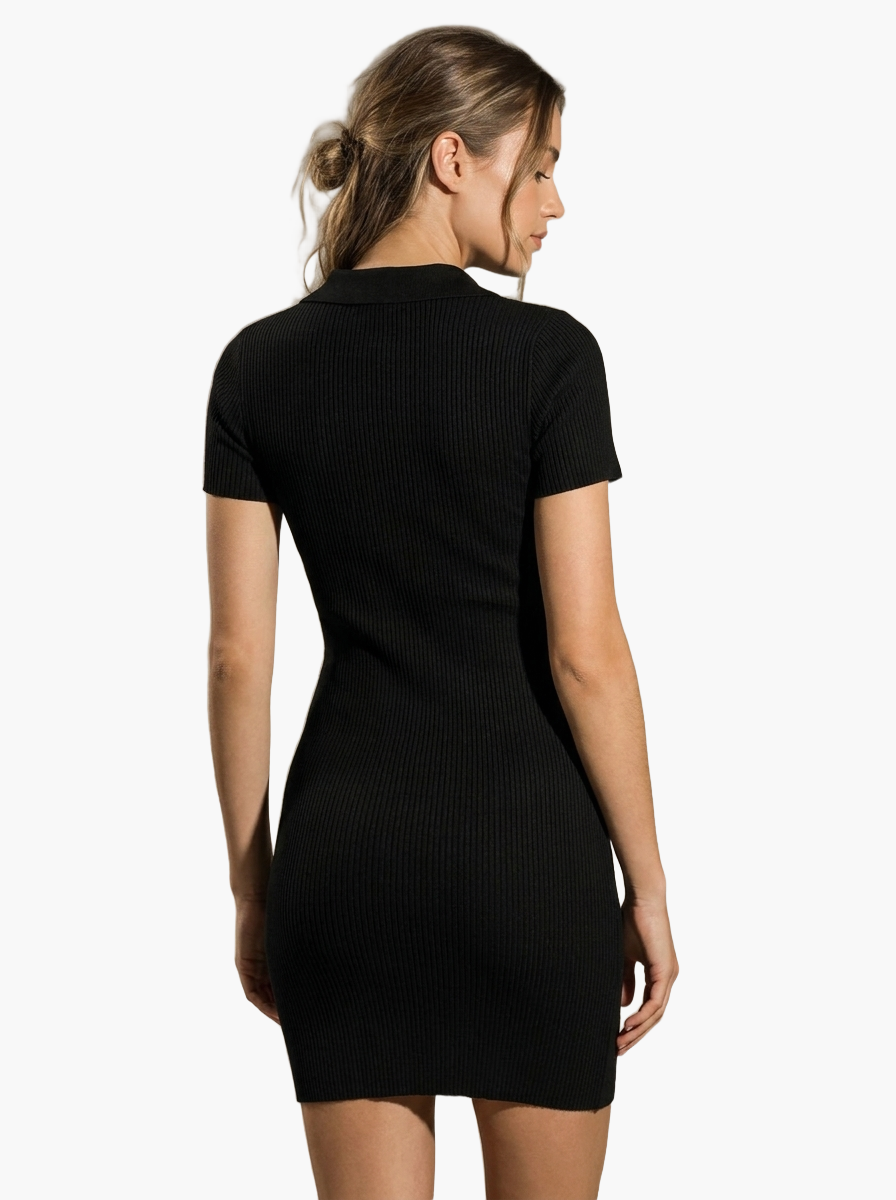 Ribbed Short Sleeve Mini Dress — F8F8F8 6
