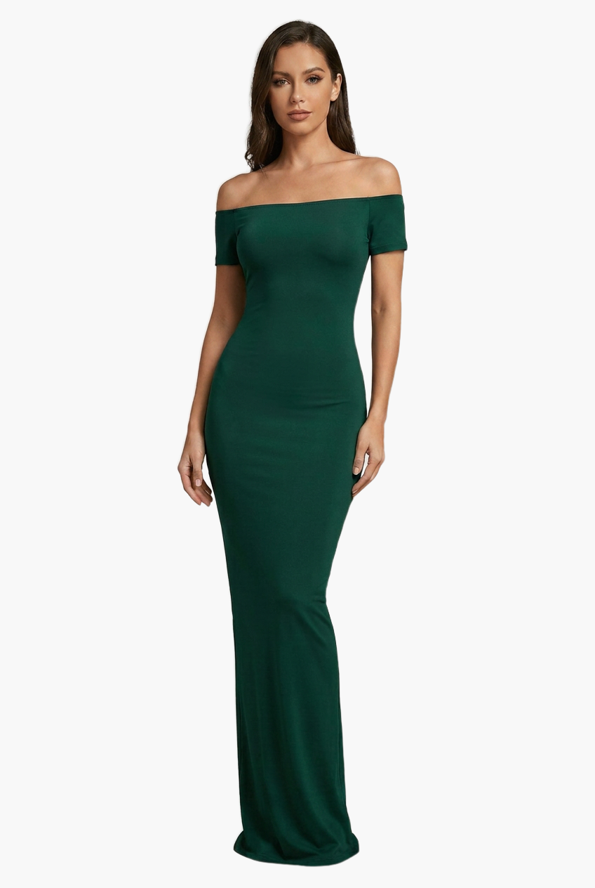 Off-Shoulder Sculpt Midi Dress — F8F8F8 15