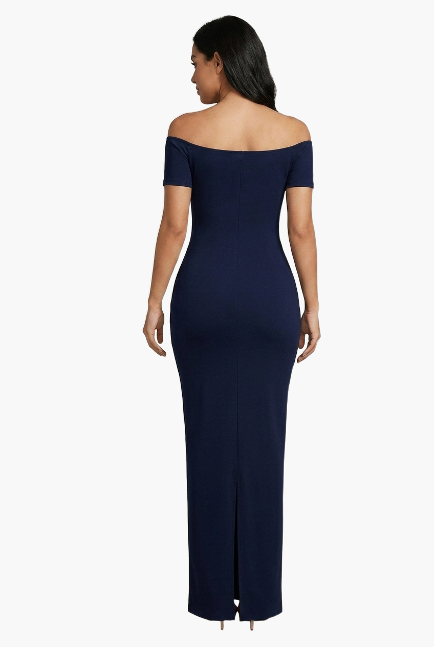 Off-Shoulder Sculpt Midi Dress — F8F8F8 8
