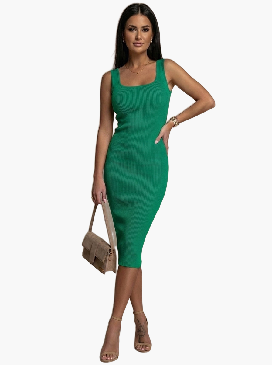 Sleeveless Ribbed Midi Dress — F8F8F8 5