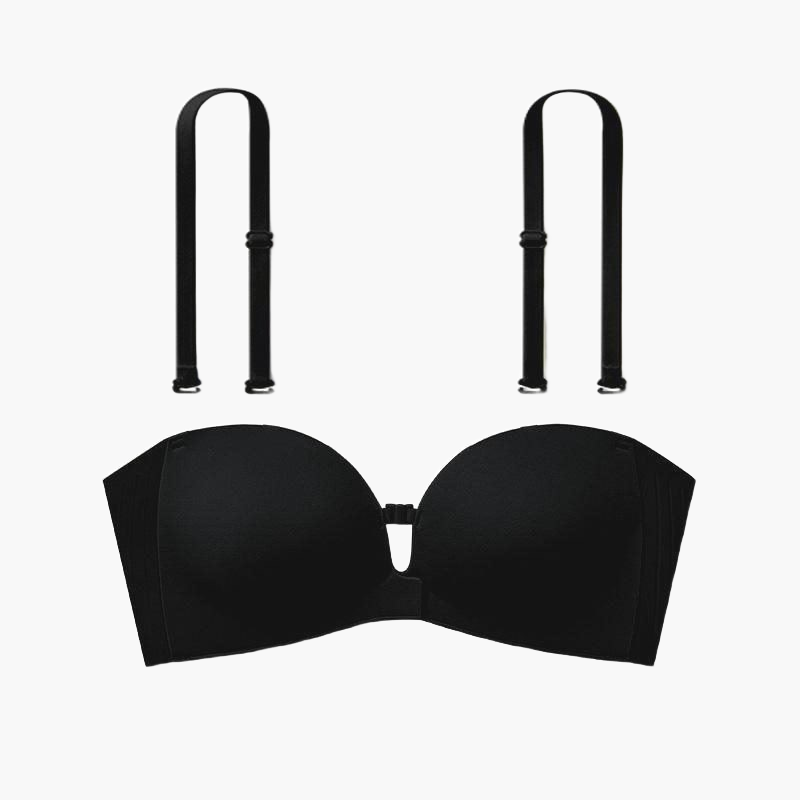 Invisible Front Buckle Strapless Bra — F8F8F8 2