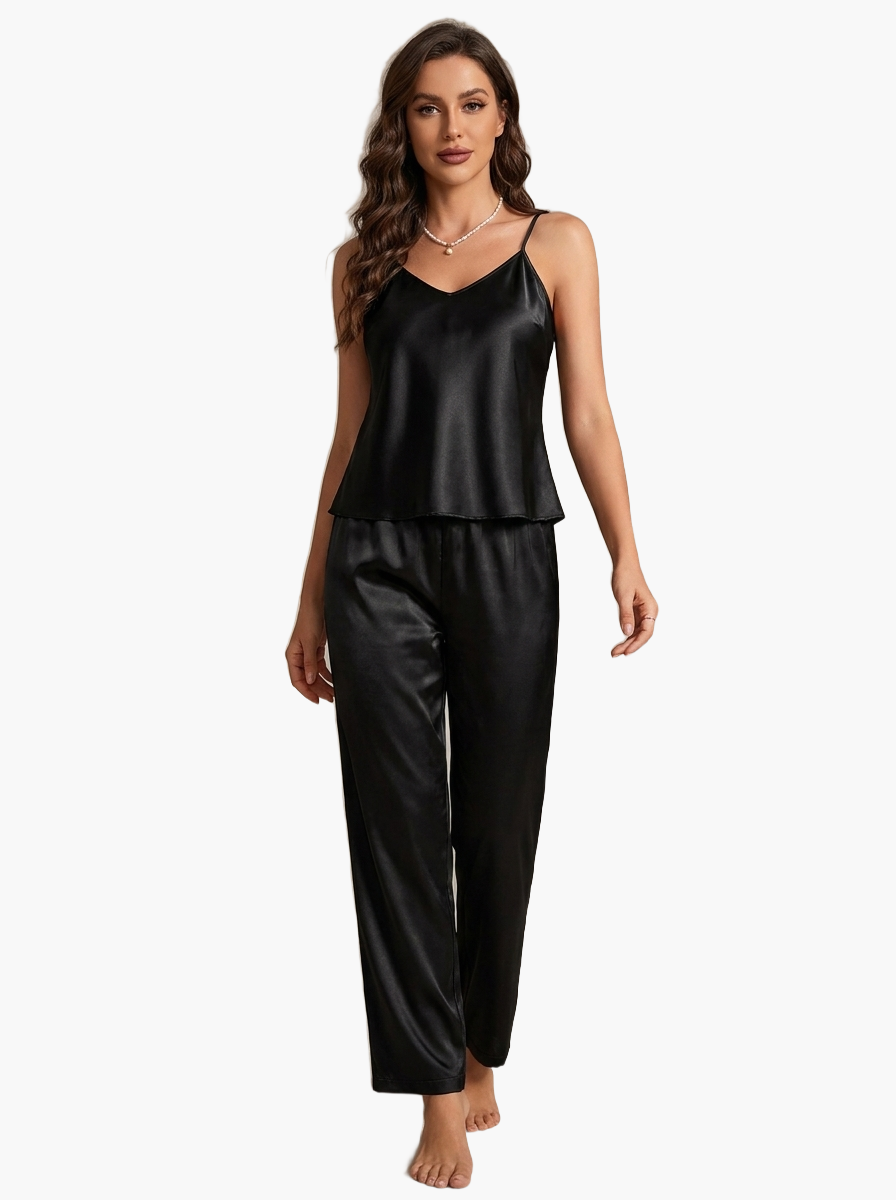 Satin Cami Pajama Set — F8F8F8 3