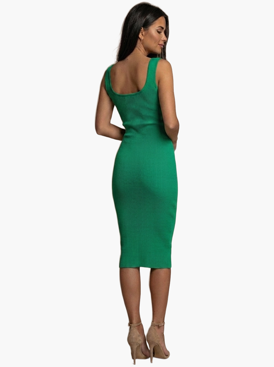 Sleeveless Ribbed Midi Dress — F8F8F8 6