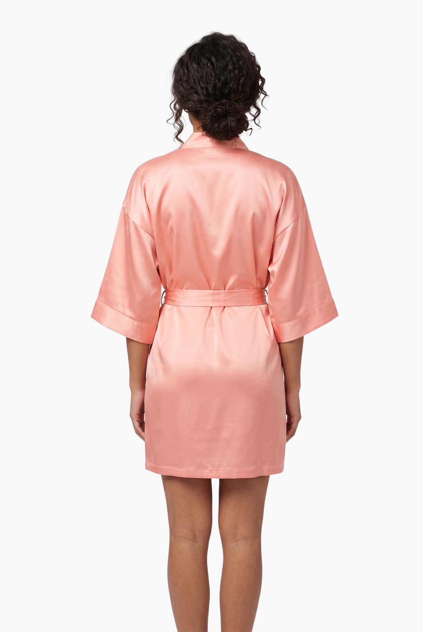 Satin Tie-Waist Robe — F8F8F8 4