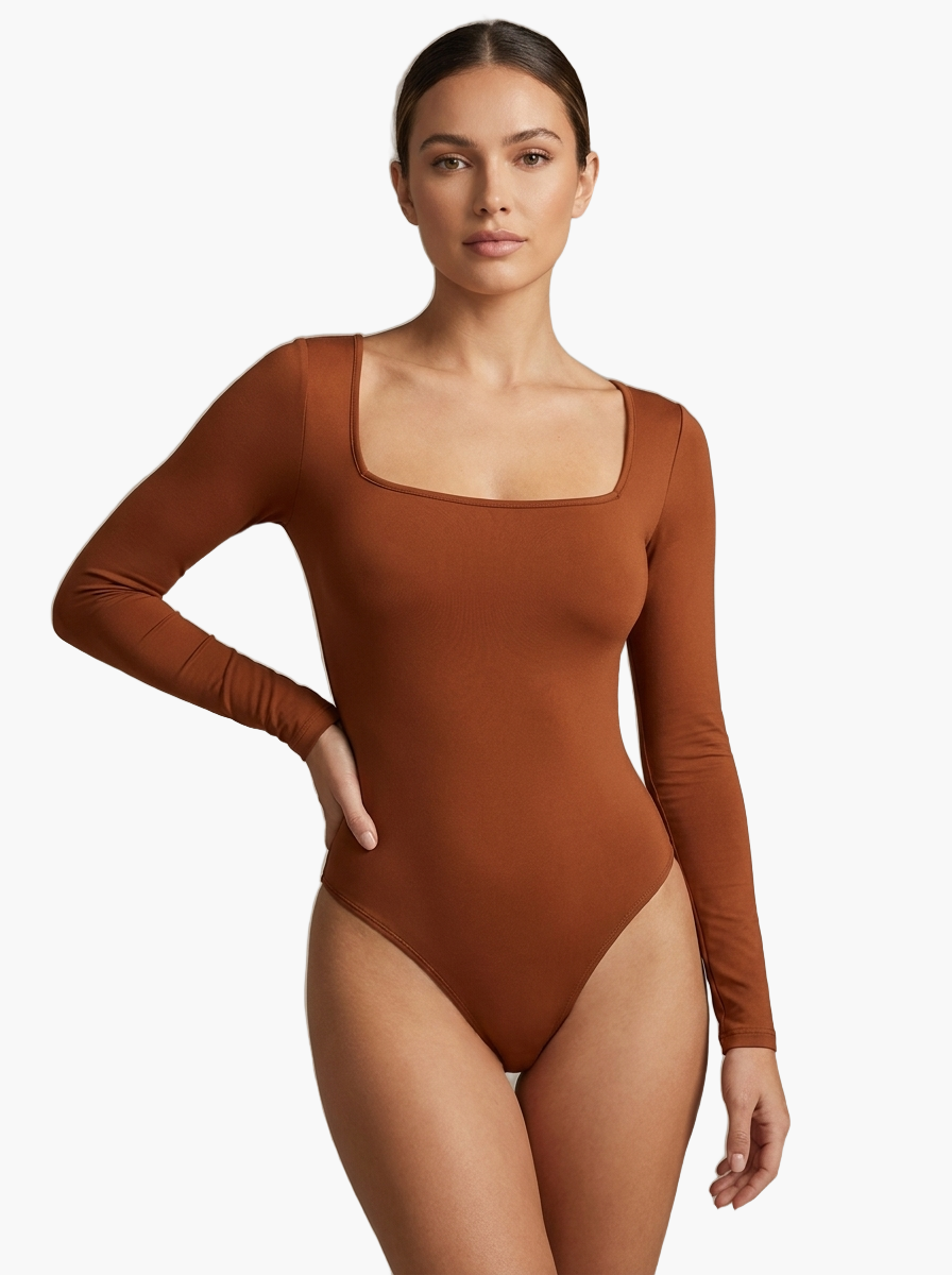 Women's Velvet Jumpsuit Long Sleeve Square Neck — F8F8F8 6