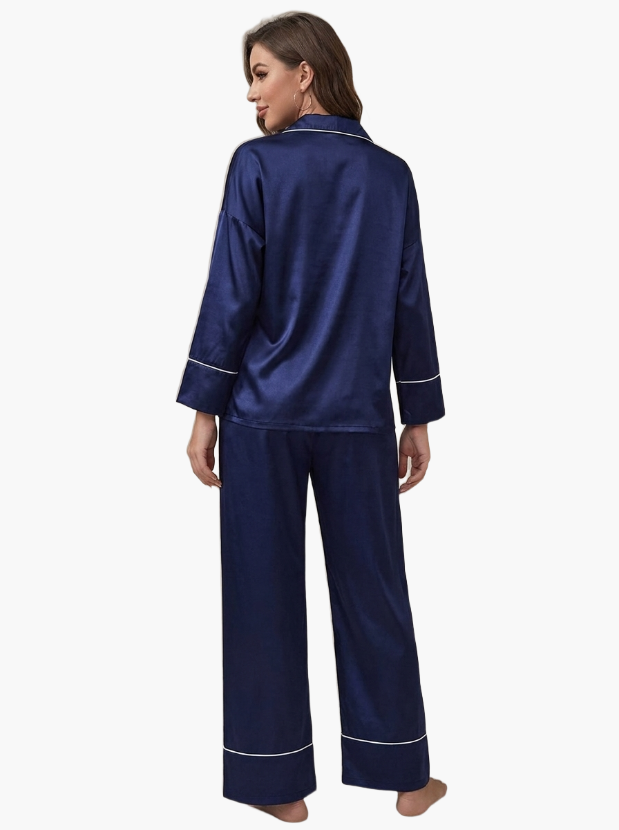 Satin Long Sleeve Pajama Set — F8F8F8 6