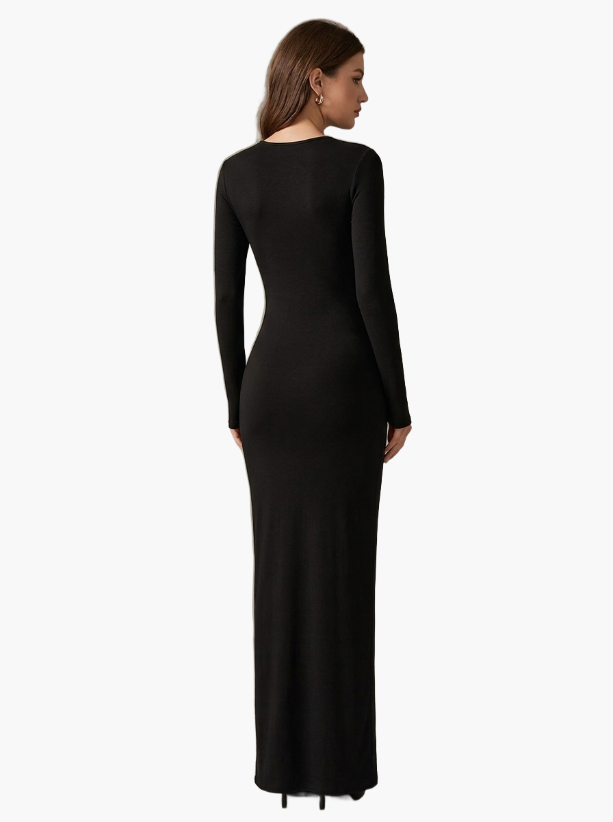 Long Sleeve Sculpt Maxi Dress — F8F8F8 4