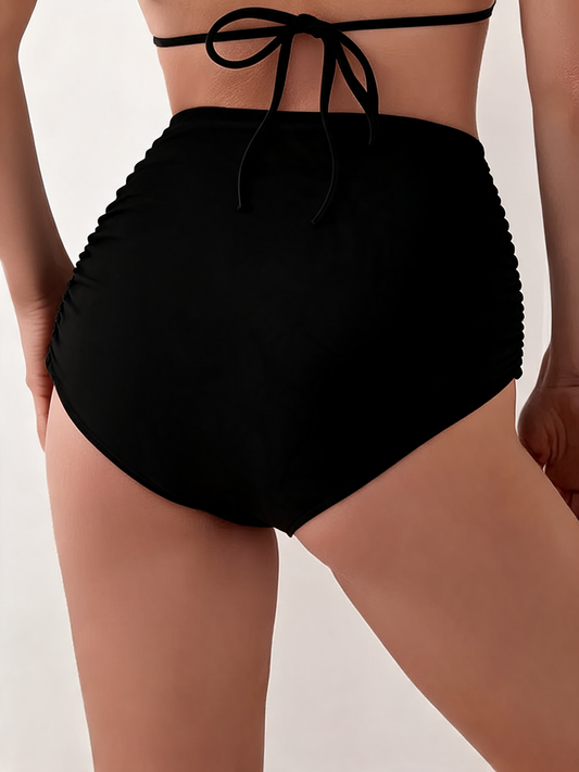 Women's High Waisted Ruched Bikini Bottoms