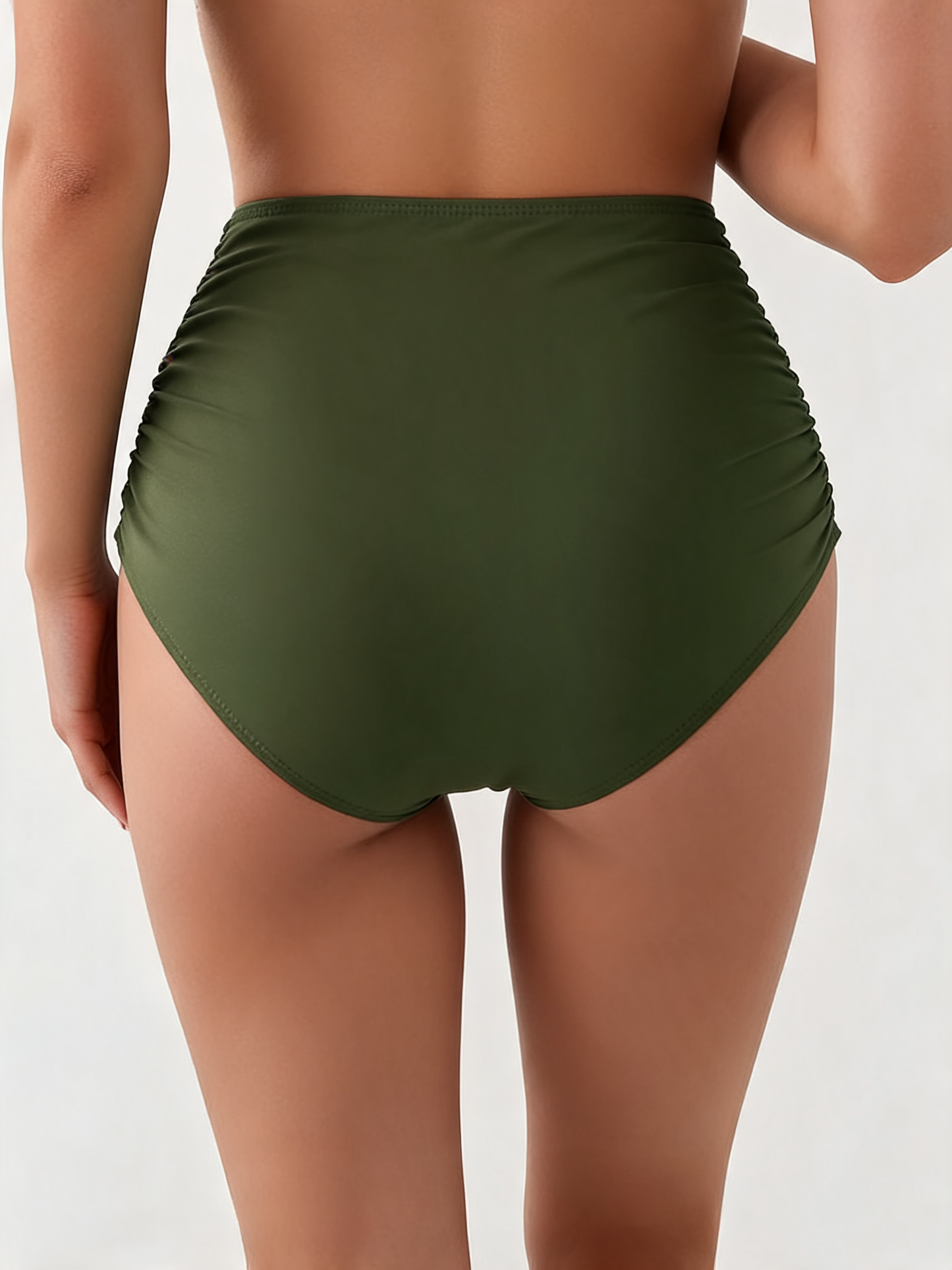 Women's High Waisted Ruched Bikini Bottoms