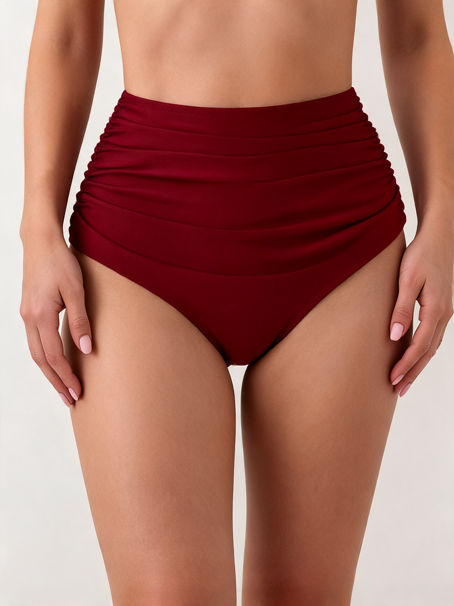 Women's High Waisted Ruched Bikini Bottoms
