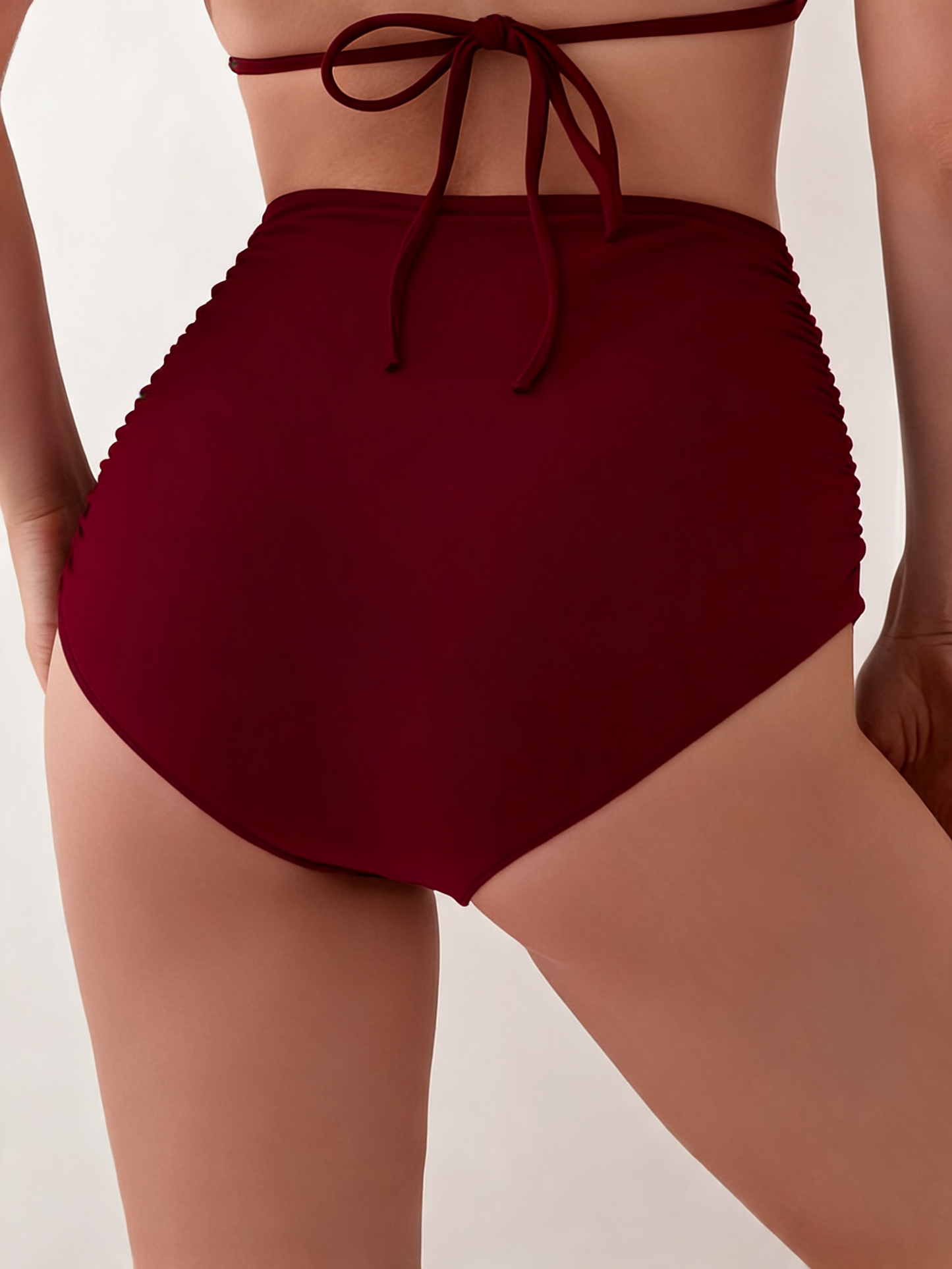 Women's High Waisted Ruched Bikini Bottoms
