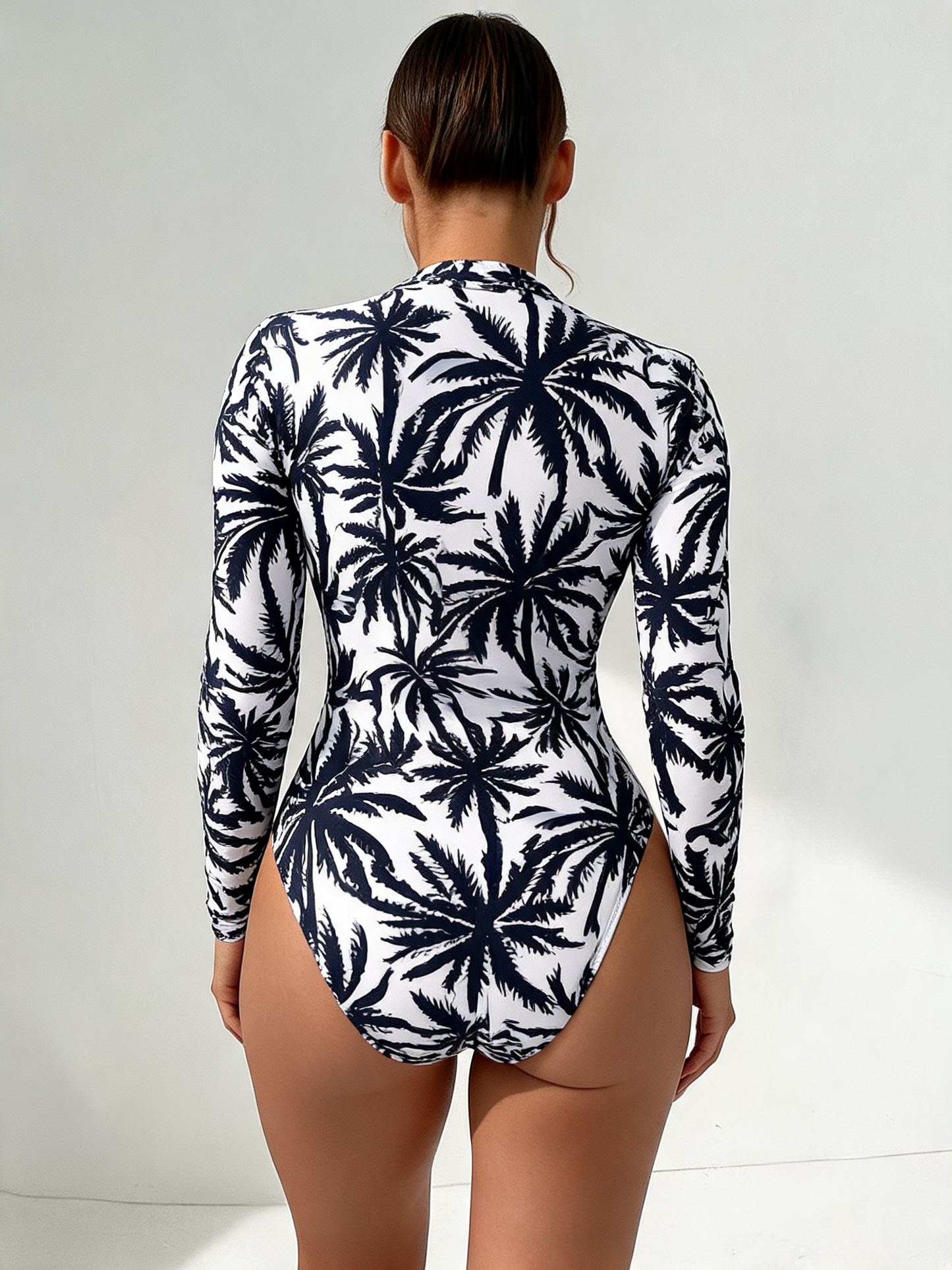 Long Sleeve Zip One-Piece Swimsuit