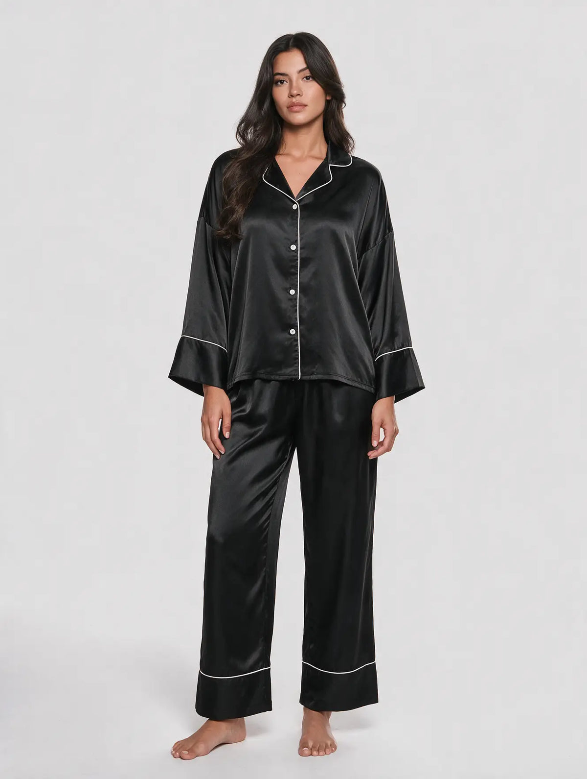 Satin Long Sleeve Pajama Set