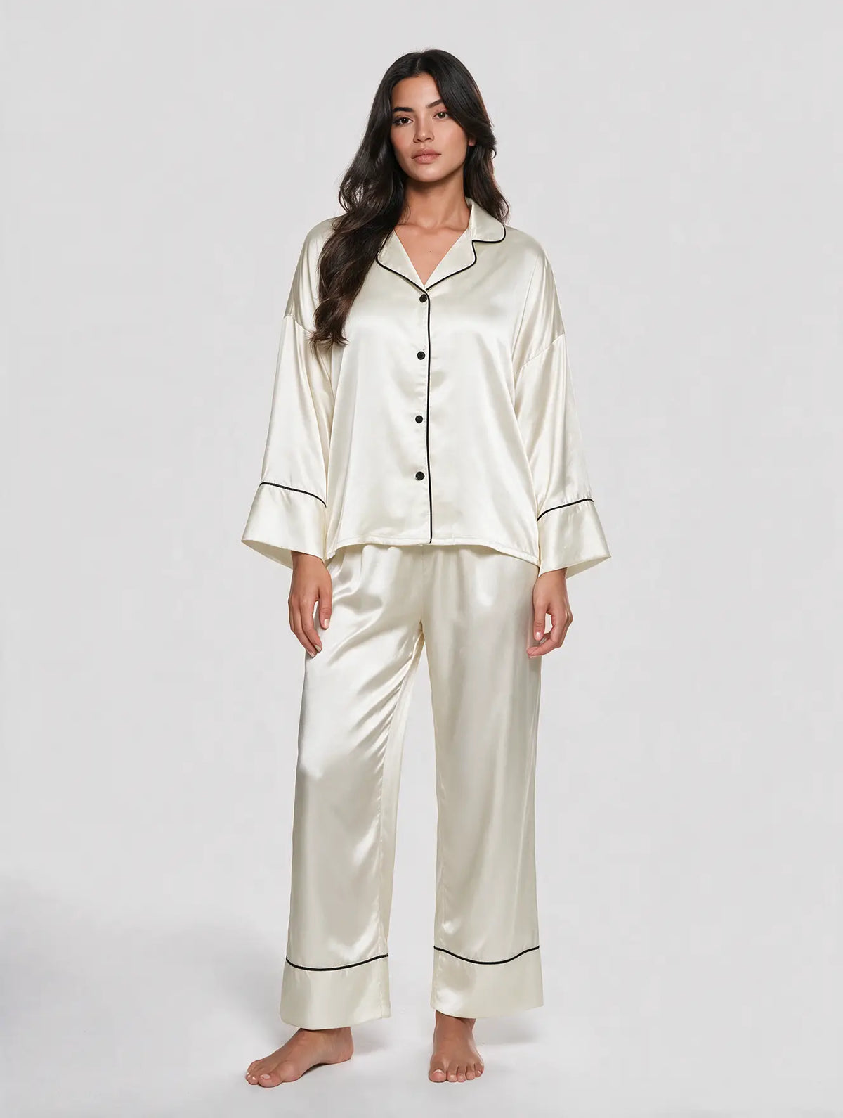 Satin Long Sleeve Pajama Set