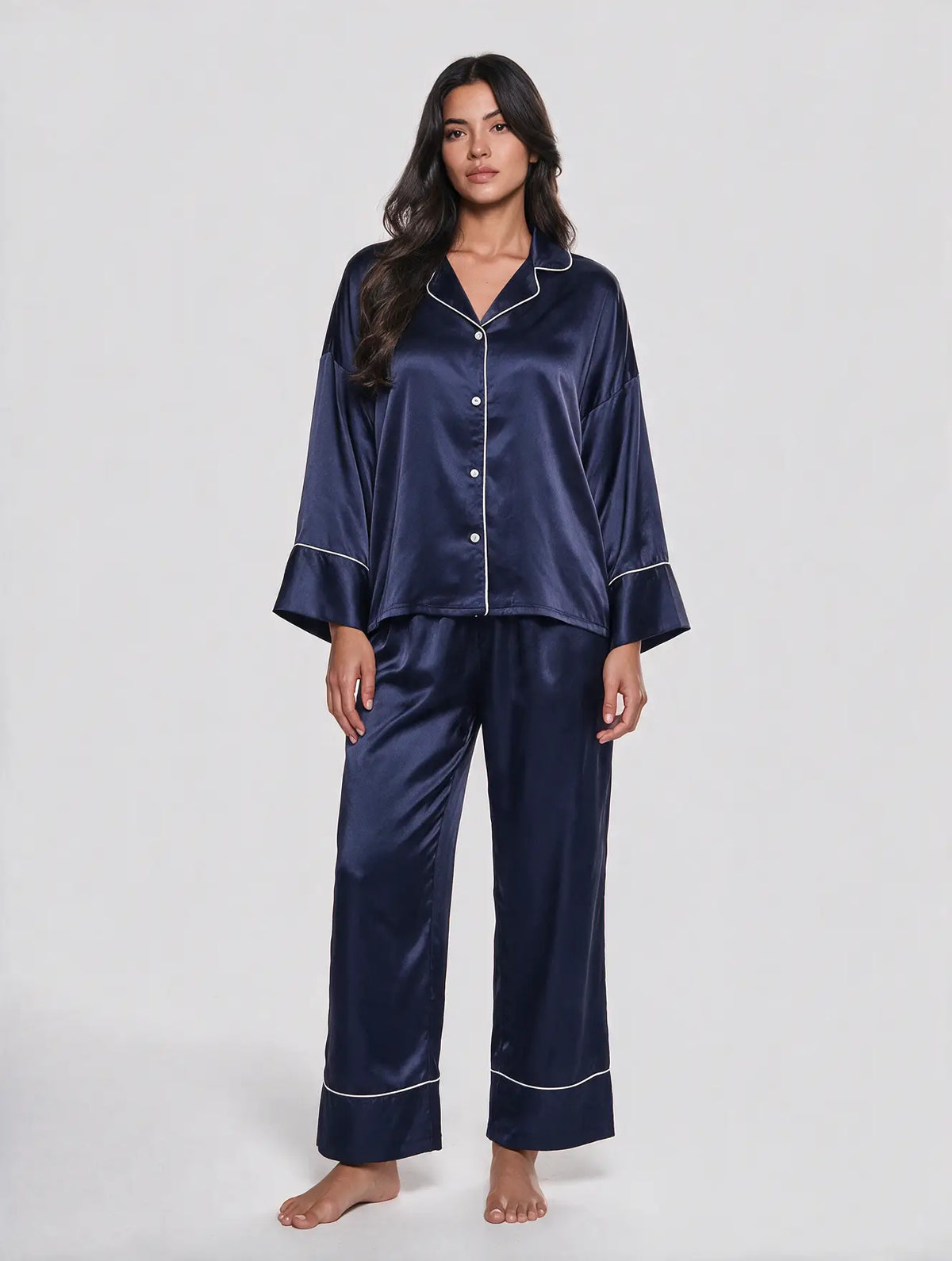 Satin Long Sleeve Pajama Set