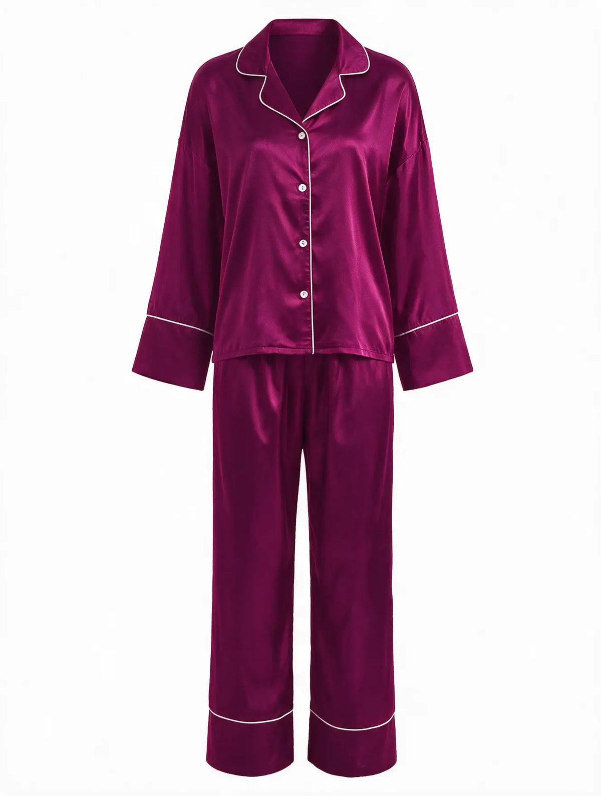Satin Long Sleeve Pajama Set