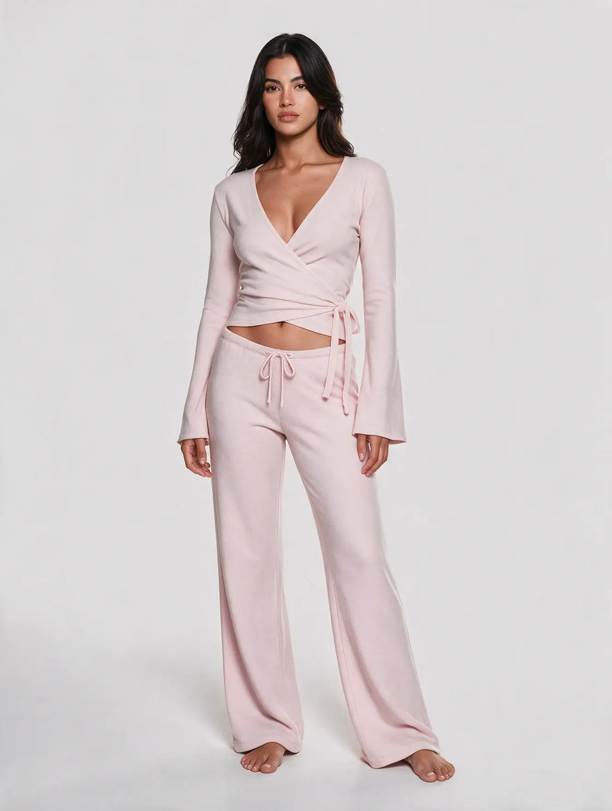 Fleece-Lined Drawstring Lounge Set