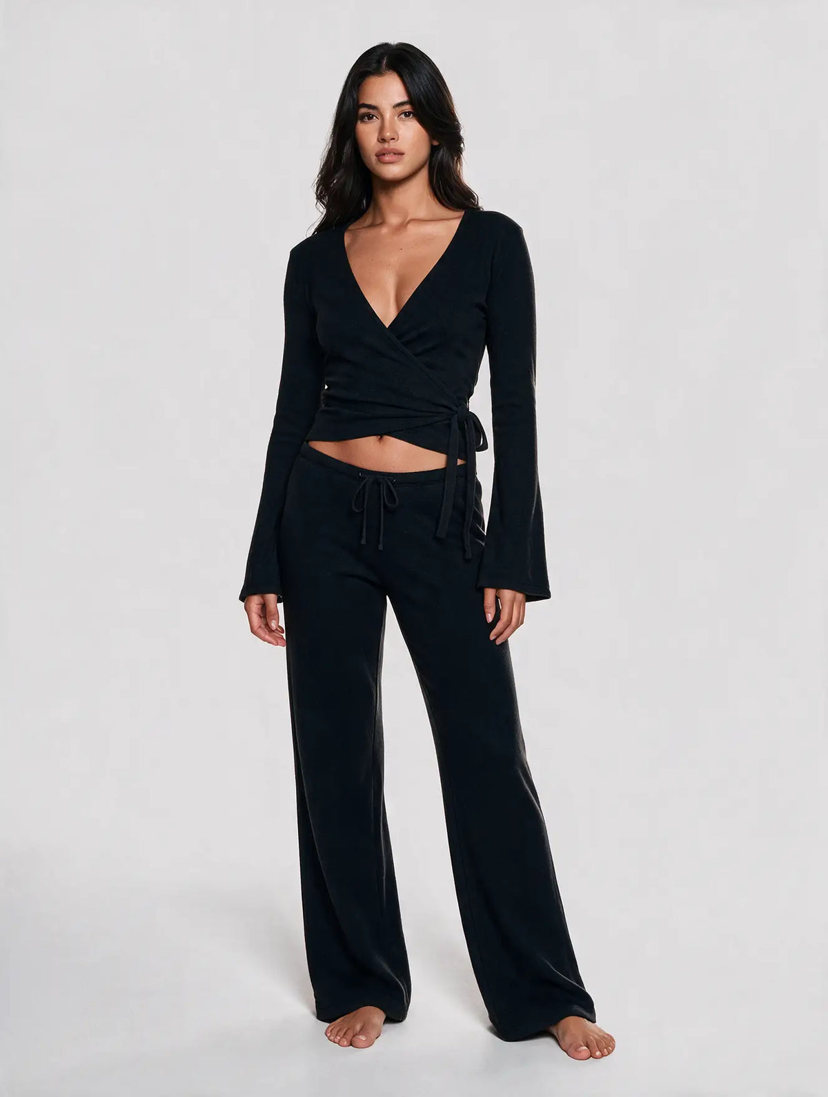Fleece-Lined Drawstring Lounge Set