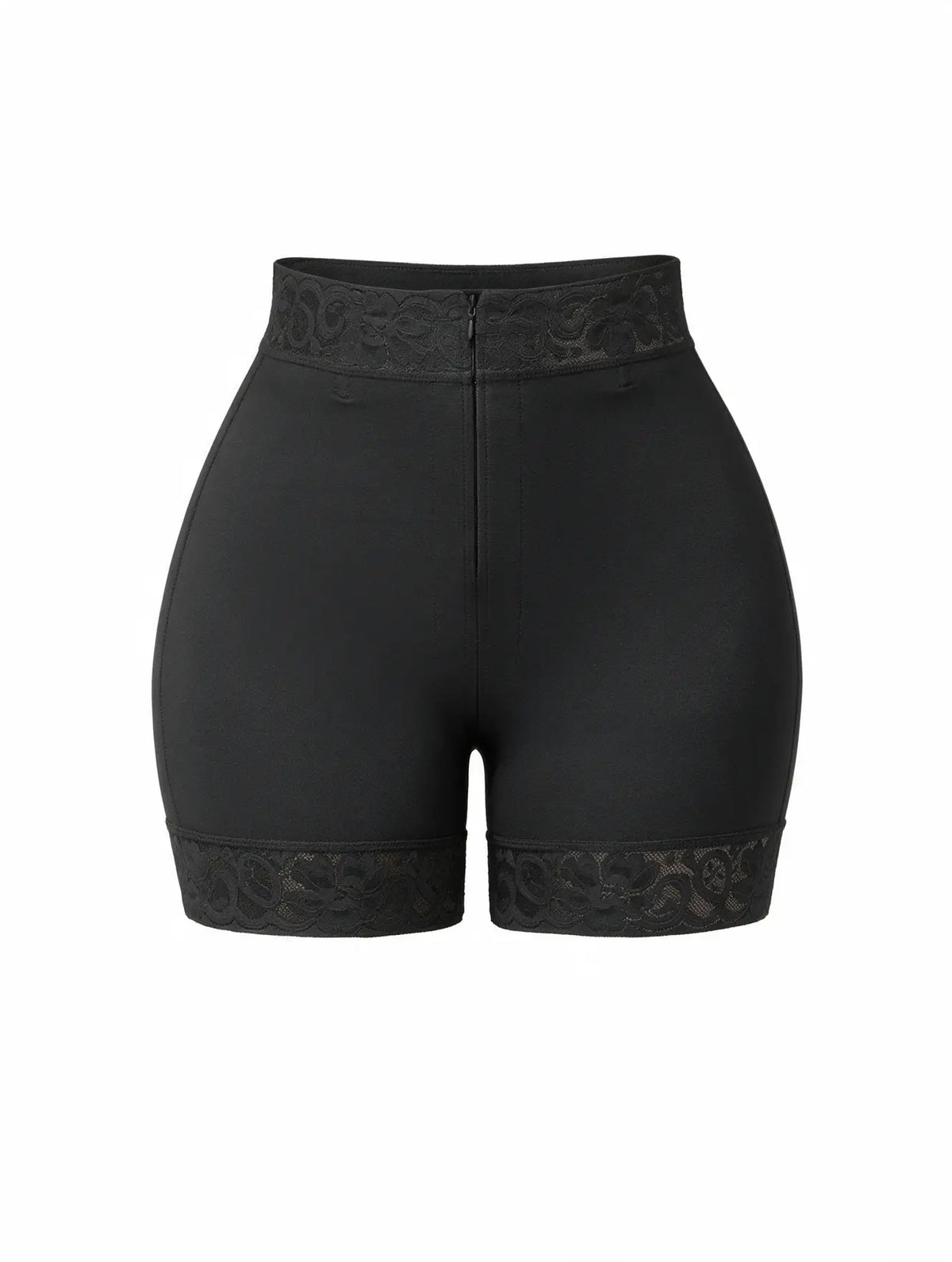 High-Waist Shaping Shorts with Lace Trim