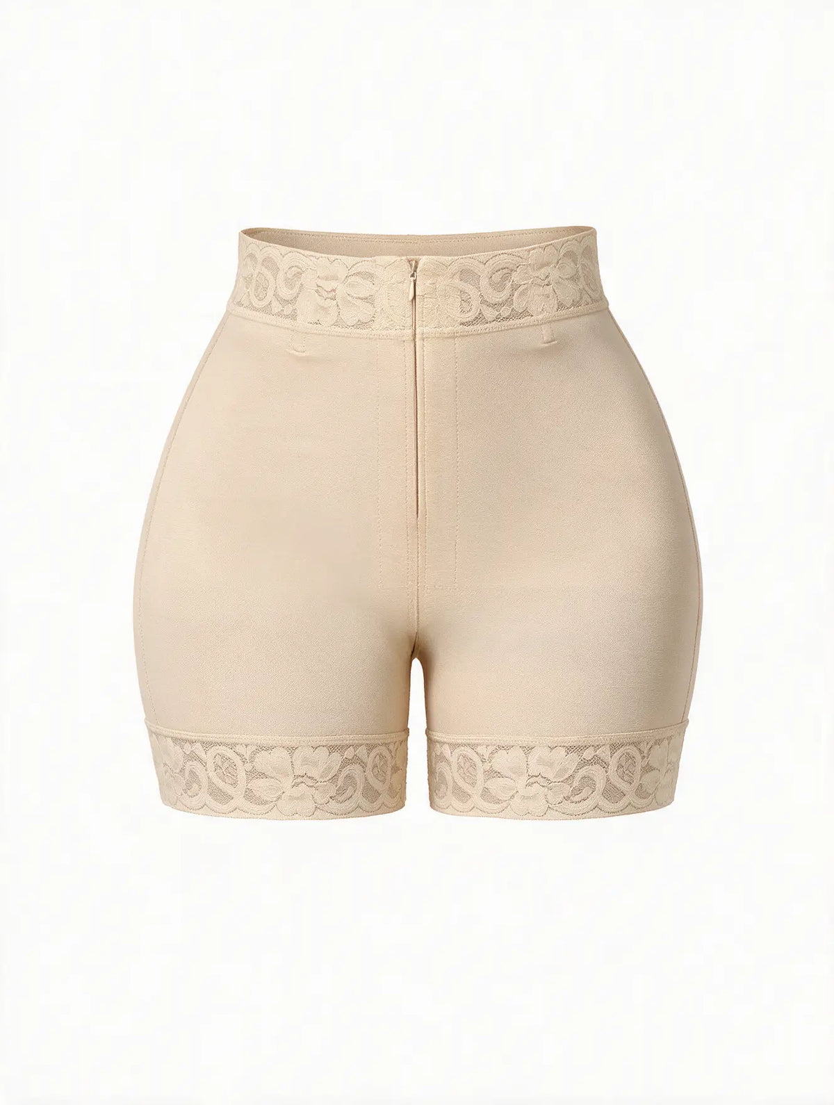 High-Waist Shaping Shorts with Lace Trim