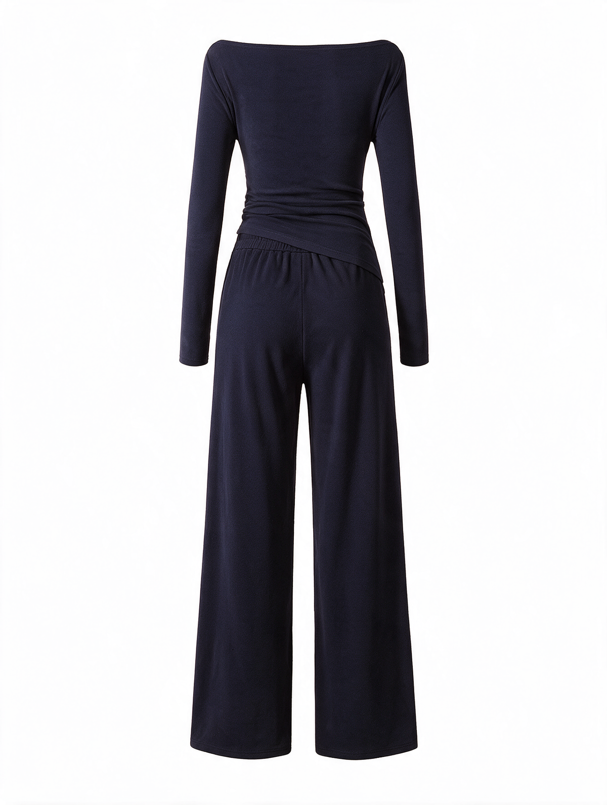 Women Asymmetric Long Sleeve T-Shirt and Wide Leg Pants Set