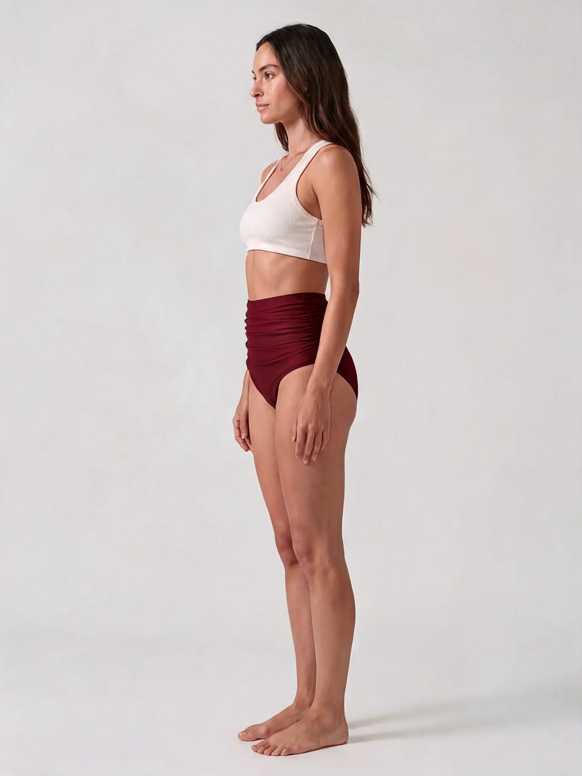 Women's High Waisted Ruched Bikini Bottoms