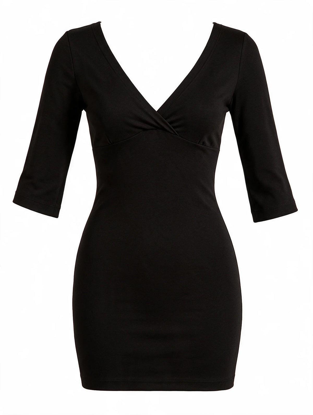 V-Neck Bodycon Mini Dress