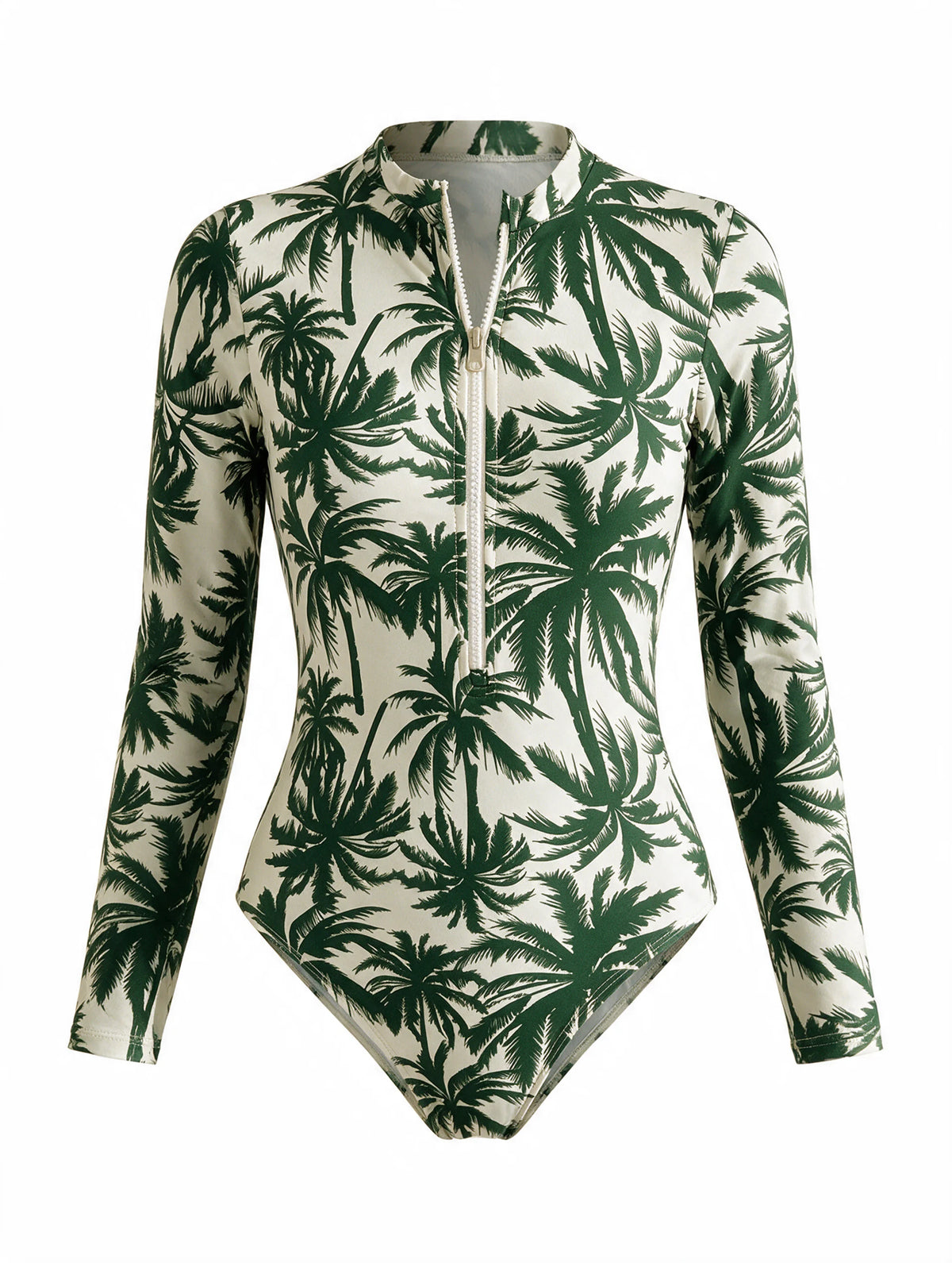 Long Sleeve Zip One-Piece Swimsuit