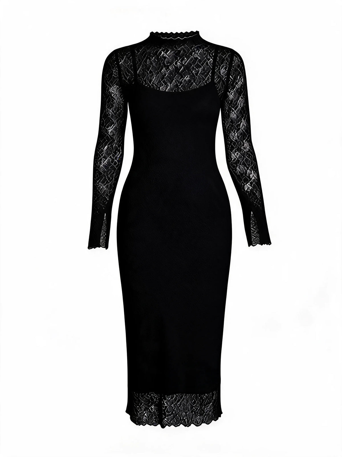 Womens Lace Long Sleeve Dress