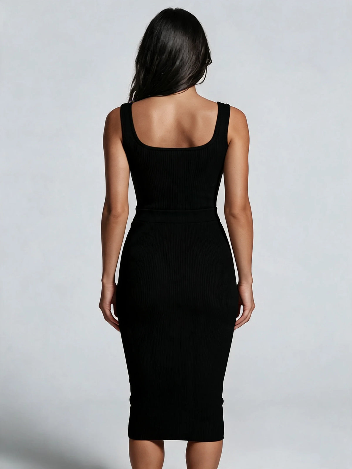 Sleeveless Ribbed Midi Dress